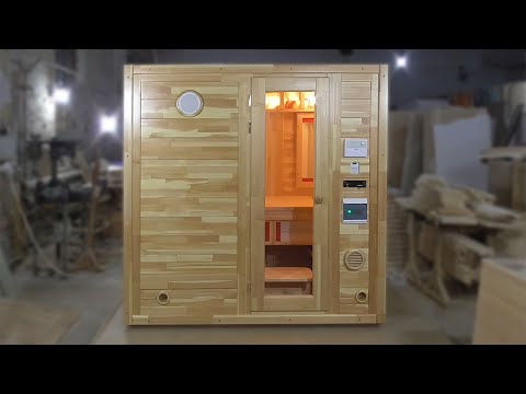 Видео: Четырехместная кедровая комбинированная (финская+инфракрасная) сауна