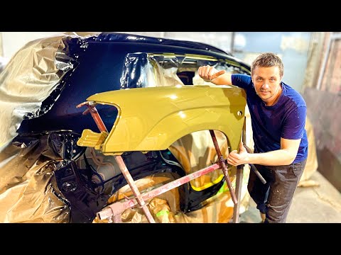 Видео: Как покрасить в гараже лучше чем на сервисе? Окрас навесного на Subaru Forester sg tactical green