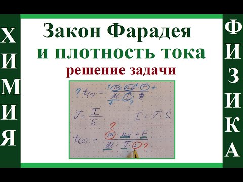 Видео: Закон Фарадея и плотность тока. Олимпиадная задача. Физика+химия.