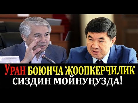 Видео: Мыктыбек Абдылдаев Абылгазиевге: "Уран боюнча жоопкерчилик сиздин мойнуңузда!"