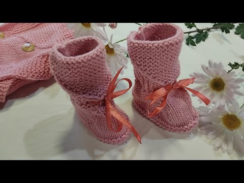 Видео: Пинетки вязаные спицами. 