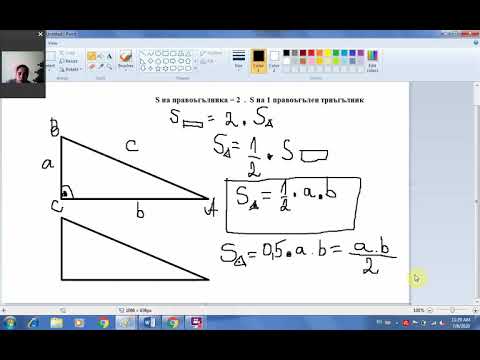Видео: Урок № 97 - Лице на правоъгълен триъгълник