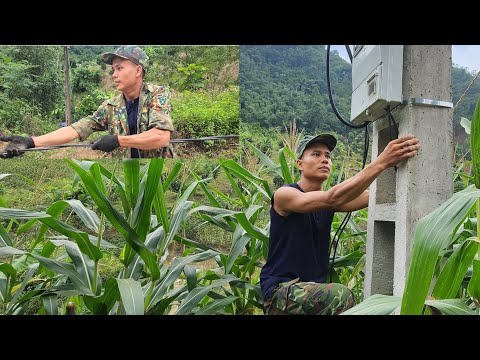 Видео: Установка опор электропередач для моего каменного дома – освещение горной деревни
