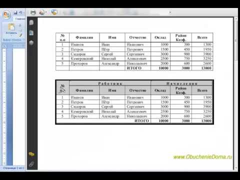 Видео: MS Word Урок06  Вставляем таблицы  Создаём бланк  Часть1