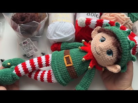 Видео: Новогодний эльф крючком // Подробный попетельный мастер класс // Часть 2 // Вяжем тело и голову //