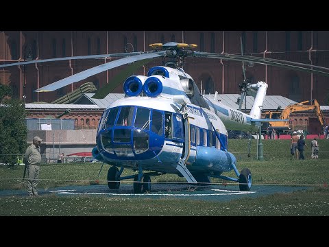 Видео: Посадка пассажиров и взлет с близкого расстояния.   Ми-8ПС RA-25775 "Балтийские авиалинии"