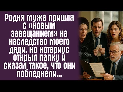 Видео: Родня мужа пришла с «новым завещанием» на наследство моего дяди, но нотариус открыл папку и сказал..