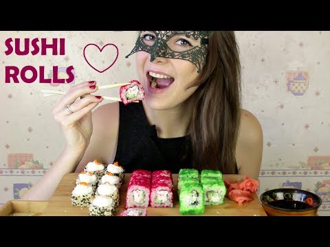 Видео: ASMR по-русски Суши Роллы/ASMR Mukbang Sushi rolls