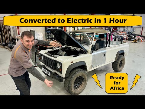 Видео: Land Rover переоборудован в электромобиль за один час