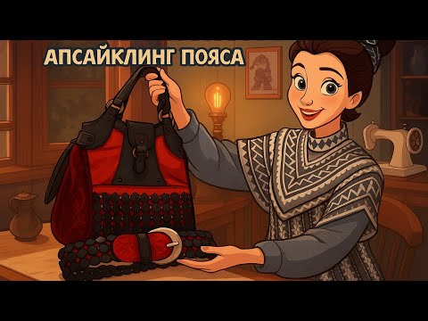 Видео: Апсайклинг-лук в красном: делаю комплект из старых вещей | Стильная переделка ремня + сумка DIY