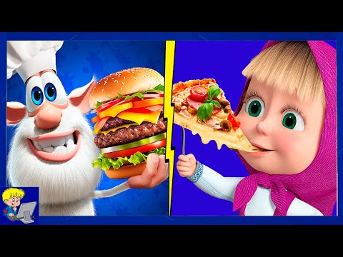 Видео: Говорящий Буба против Маши и Медведя.Битва Шеф-Поваров.Что Вкуснее Бургер или Пицца?Мультик Игра