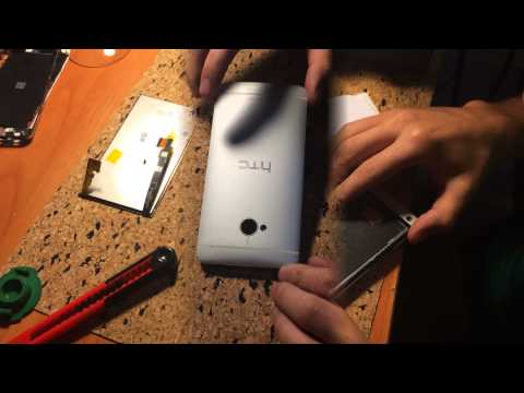 Видео: HTC One замена дисплейного модуля - HTC One lcd module replacement