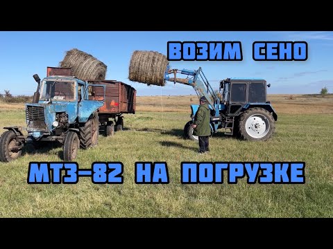 Видео: Мтз 82 погрузка сено