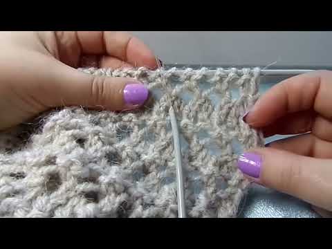Видео: Шарф снуд, хомут связан ажурным узором. Вязание спицами.  Knitting(Hobby)