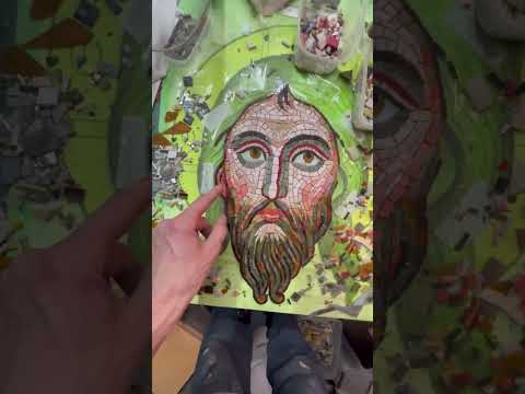 Видео: Процесс набора мозаики Спас #mosaic #mosaicart #art #handmade