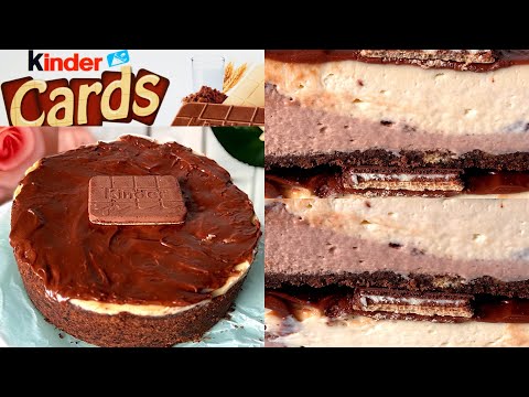 Видео: Kinder Cards Cheesecake Recipe. 🤤Рецепт Чизкейка с KINDER CARDS. Kinder Cards’lı Nefis Cheesecake!