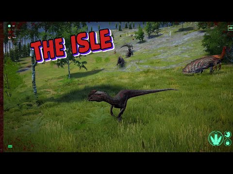 Видео: THE ISLE - Дилофозавр мучает стадо Теризин!