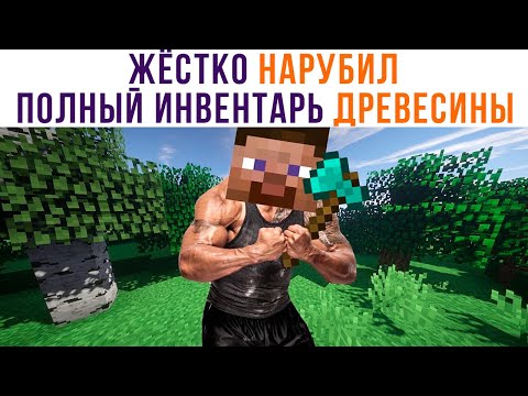 Видео: ЖЁСТКО НАРУБИЛ ПОЛНЫЙ ИНВЕНТАРЬ ДРЕВЕСИНЫ))) Игровые мемы | Мемозг 965