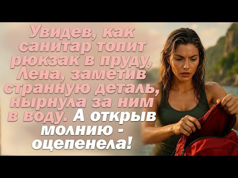 Видео: Увидела, как сосед топит рюкзак в пруду. Нырнула и вытащила. Открыла молнию - внутри было то, от...