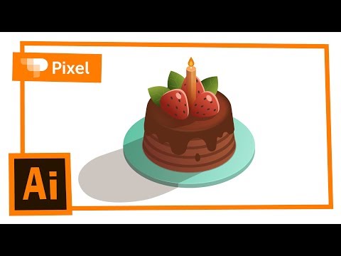 Видео: Учим рисовать новичков в Adobe Illustrator | праздничный торт