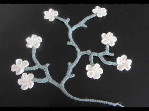 Видео: Веточка с цветочками для жилета 2 часть Вяжем вместе ирландское кружево легко и просто.