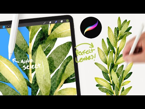 Видео: Как рисовать перекрывающиеся листья в Procreate 🍃 ТАК ЛЕГКО! Урок по акварели Procreate для начин...