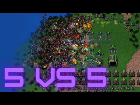 Видео: Островное столкновение 5 vs 5 | RTS Rusted Warfare