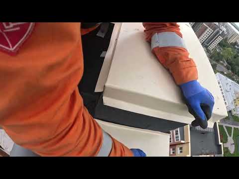 Видео: Работа на высоте и в подъемнике. Часть работ по установке 8 молниеотводов на новый ЖК. 16 этажей.