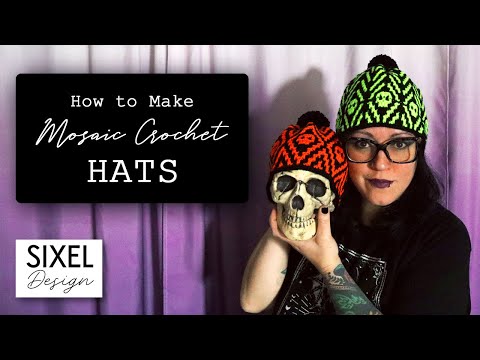 Видео: Как сделать мозаичные вязаные крючком шапки | Sixel Design
