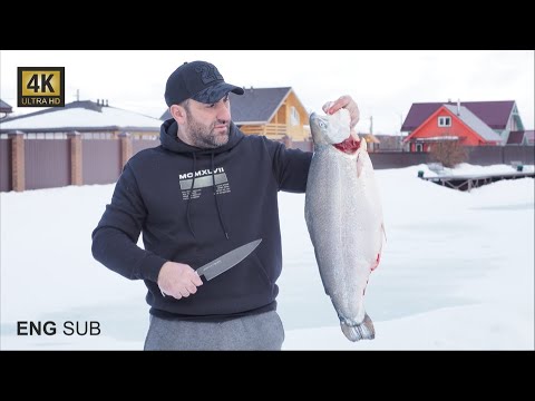 Видео: ШАШЛЫК из СЕМГИ. ОСЕТР в КОПТИЛЬНЕ. РЫБНЫЙ ДЕНЬ. ENG SUB шашлык семга осетр