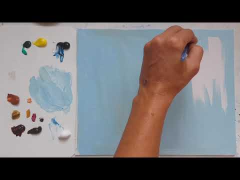 Видео: Как да нарисуваме Малка къщичка в полето с маслени бои и шпакла / 1 част