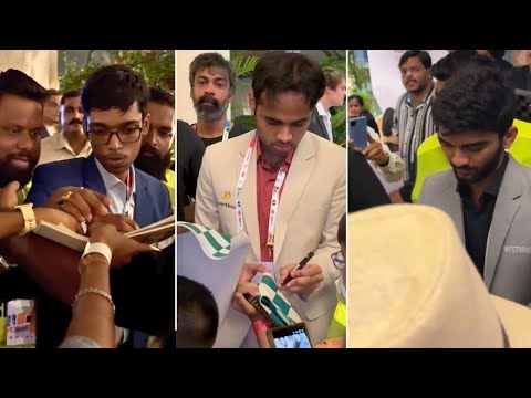 Видео: Болельщики окружили индийских игроков в Гоа — Арджуна, Прагга и Д. Гукеша