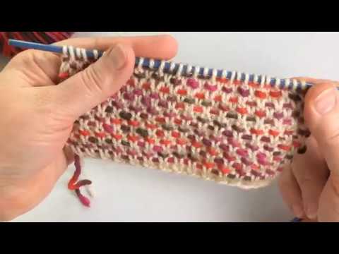Видео: Эстонское плетение (вязание инкрустацией). Estonian Inlay knitting. Roositud knitting techniques.