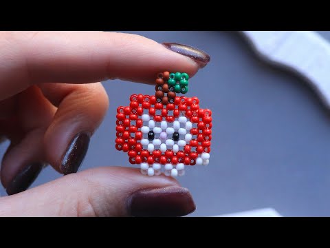Видео: Как сплести котика в яблоке из бисера: пошаговый мастер-класс