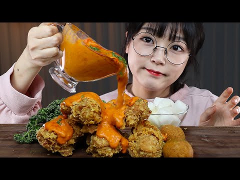 Видео: АСМР ЕДА Жареный цыпленок со Сливочно-томатным соусом | MUKBANG | EATING SHOW