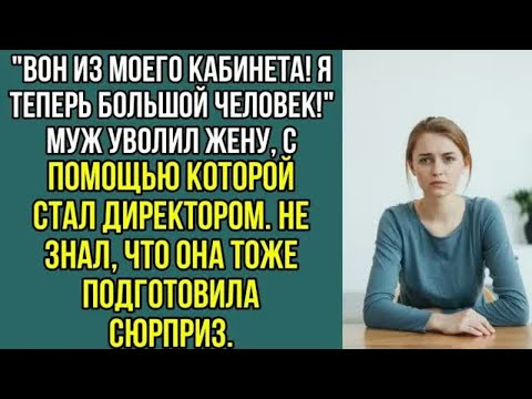 Видео: Вон из моего кабинета! Я теперь большой человек! Муж уволил жену с помощью которой стал, директором.