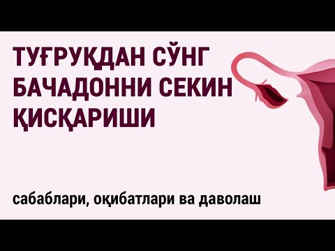 Видео: Туғруқдан сўнг бачадонни секин қисқариши | Бачадон субинволюцияси