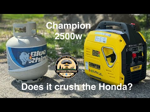 Видео: Лучший портативный генератор! Champion мощностью 2500 Вт, работающий на двух видах топлива, прево...