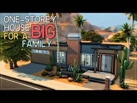 Видео: Дом для большой семьи👪│Строительство│One-storey house for a big family│SpeedBuild│NO CC [The Sims 4]