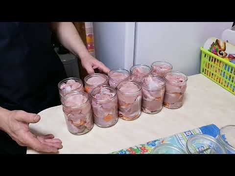 Видео: Тушёнка куриная на кости в автоклаве.