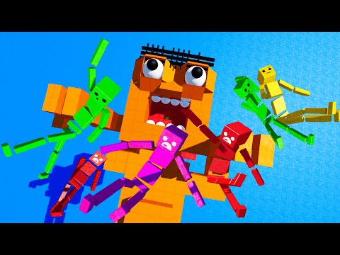 Видео: Игровой процесс, Тряпичные куклы, Падение на гиганта, Яркие эпизоды - Fun with Ragdolls The Game №1