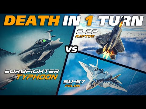 Видео: Eurofighter Typhoon против F-22 Raptor 5-го поколения Су-57 F-35 | Цифровой боевой симулятор | DCS |