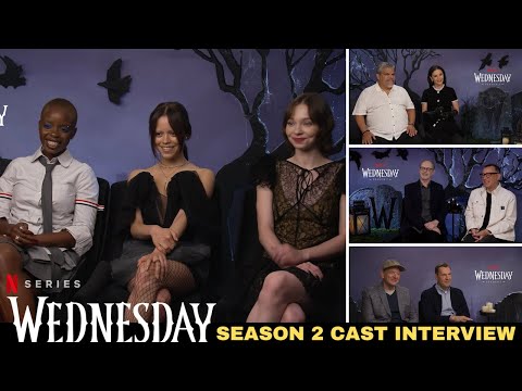 Видео: Интервью с актёрами второго сезона в среду: Дженна Ортега, Эмма Майерс и Джой Сандей рассказывают...