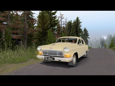 Видео: ГАЗ-21 «Волга» с полным приводом на грязных лесных дорогах у реки Оки и притоки Быстрицы | SpinTires