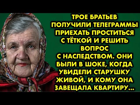 Видео: Трое братьев получили телеграммы приехать проститься с тёткой и решить вопрос с наследством. Они…