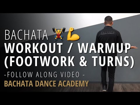 Видео: Тренировка/разминка бачаты — работа ног и повороты (быстро) Видео с продолжением — Академия танце...