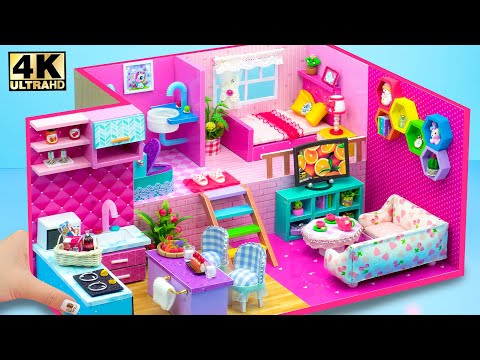 Видео: Легко построить простой розовый домик из картона для семьи