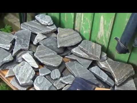 Видео: Галтовка камня "Голубые джинсы". Slate stone tumbling "Blue Jeans".
