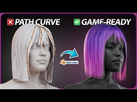 Видео: Как создать игровые волосы с помощью кривых контуров в Blender