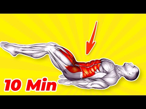 Видео: ➜ Плоский живот за 10 ➜ Лягте и приведите себя в форму!
